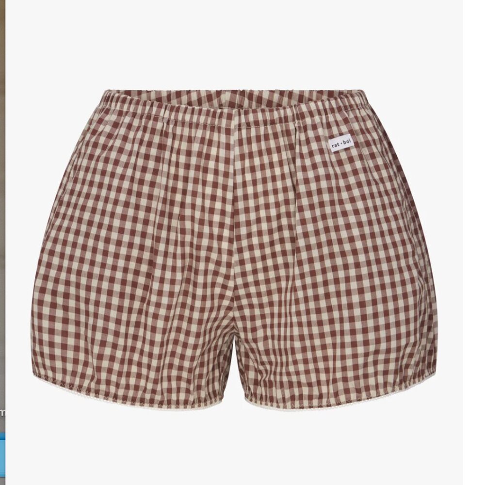 rat boi - EASY BLOOMER SHORT IN TEDDY GINGHAM